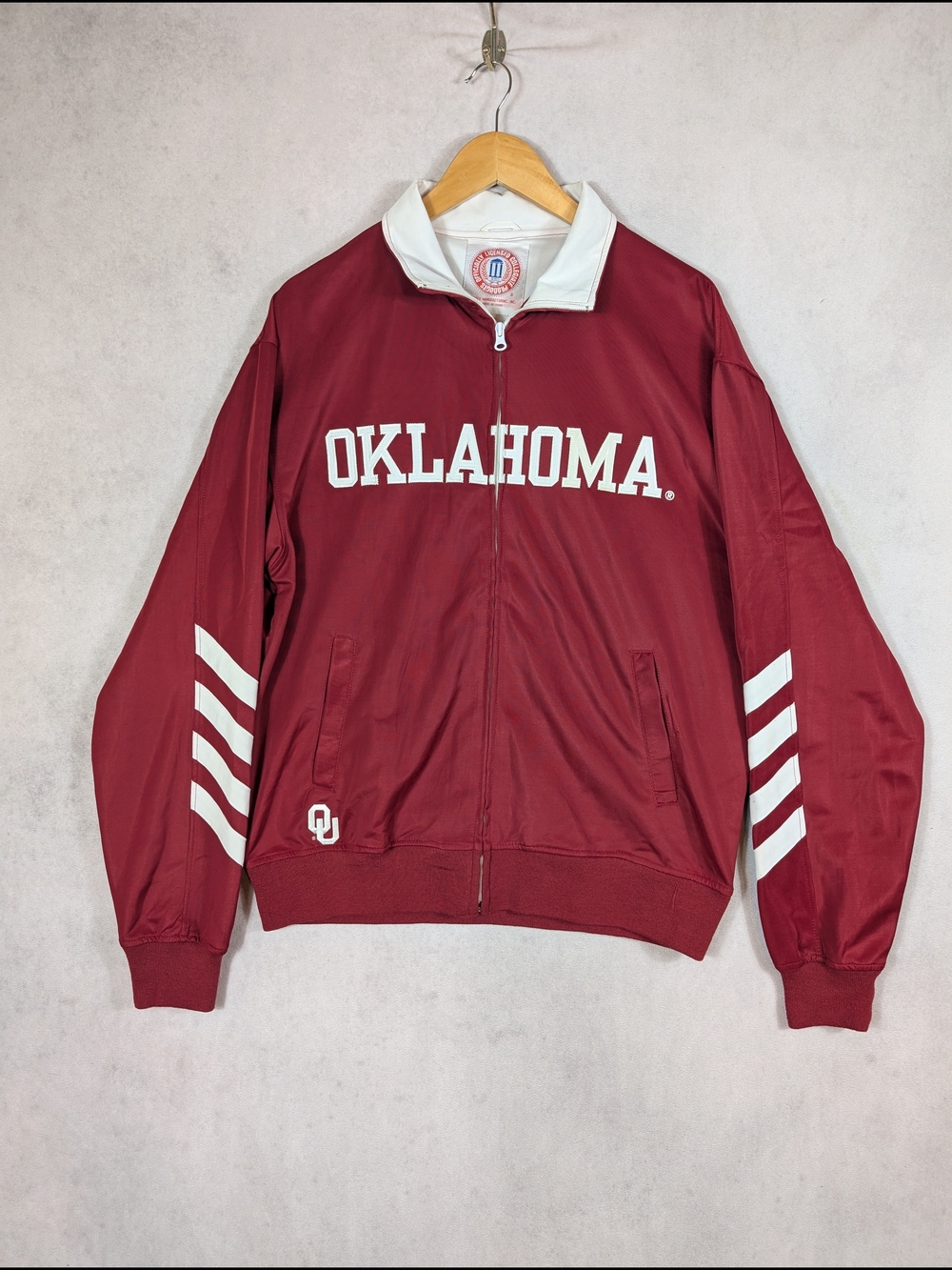Essex Oklahoma Sooners Full Zip Track Jacket Men's Size Large Red NCAA